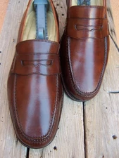 JOHNSTON MURPHY Mens Casual Dress Shoes Brown Leather Penny Loafers Size 11.5M