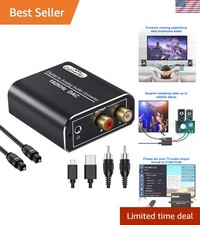 Digital to Analog Audio Converter, 192kHz DAC Digital Coaxial and Optical Tos...