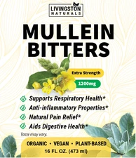 Organic Mullein Bitters Extra Strength by Livingston Naturals 16 oz