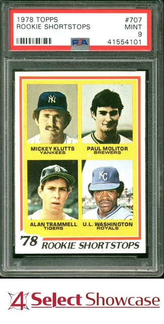 1978 TOPPS #707 PAUL MOLITOR-ALAN TRAMMELL RC HOF PWCC-A TOP 30% PSA 9