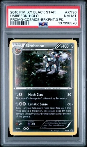 2016 POKEMON BLACK STAR PROMO UMBREON #XY96 HOLO FOIL PSA 8 NM #137398370