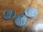 Lot of 2 Franklin and 1  Liberty Walking  Silver Half Dollars