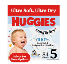 Huggies Snug  Dry Baby Diapers, Size 5 27 lbs , 84 Count Select for More 