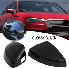 For Audi A3 S3 RS3 2014-2020 Gloss Black Side Mirror Cover Cap with Lane Assist