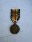 WW1 VICTORY MEDAL 3 CAMPAIGN BARS Vintage  Military Memorabilia World War One