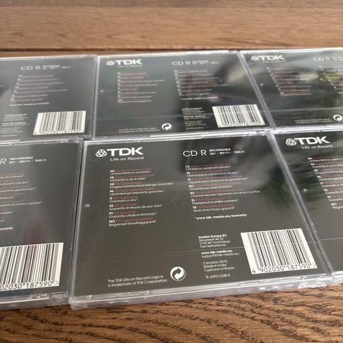 6 x TDK CD-R 80 Recordable CD-R80JCA Blank CDR Disc 80MIN 700MB 52x new & sealed - Picture 7 of 13