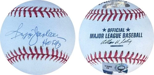 Reggie Jackson Signed Inscribed Official OML Baseball HOF Auto Steiner & MLB Cer