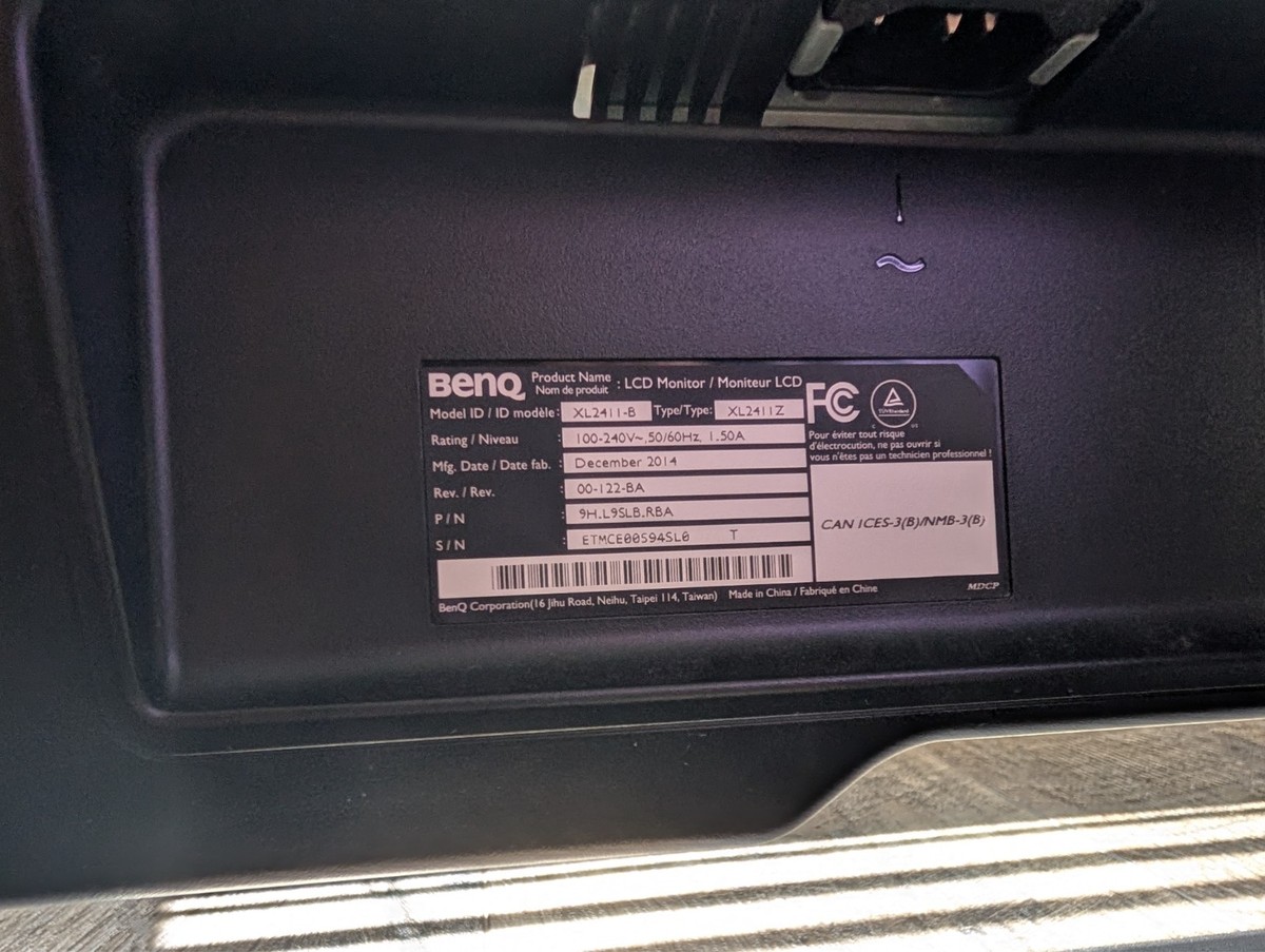 BenQ XL2411-B Monitor 24” Display Swivel Base w/Stand & Cord