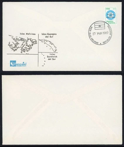 Falkland Is 22 April 1982 FDC with Argentina 1700 stamp