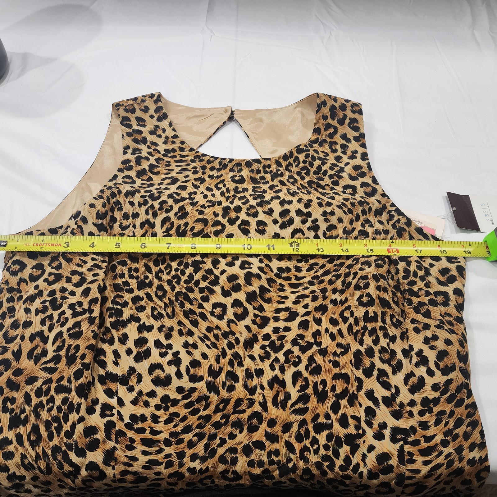 Rare Vintage 90's NOS Maggy London Brown Leopard Print Dress 100 percent Silk Size 12 image 7