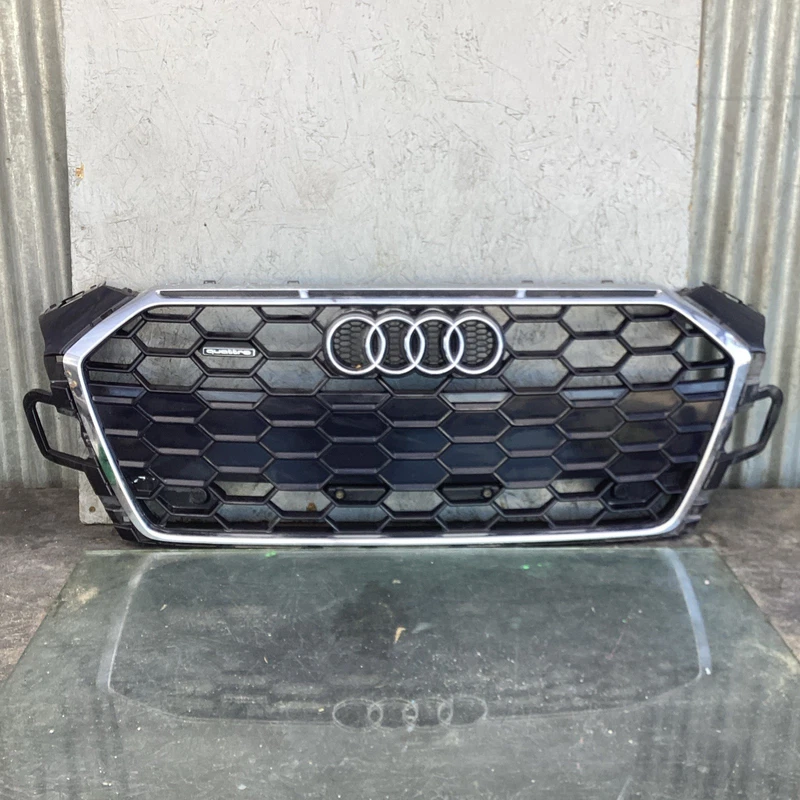 2021 2022 2023 AUDI A5 S-LINE FRONT BUMPER CENTER GRILLE W/ EMBLEM OEM USED