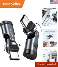 USB C Adapter 2-Pack , PD 240W USB C 90 Degree Adapter, USB Type C Right Angle