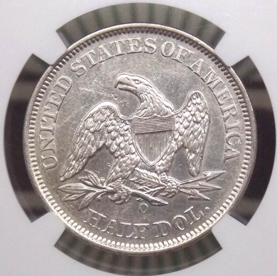 1858 "O" Seated Liberty Half Dollar 50c NGC AU Details #002 About Unc ECC&C, Inc - Image 2 of 4