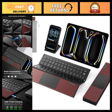 Portable Tri-Fold Bluetooth Keyboard with Touchpad, Full Size Keys, Multi-Device
