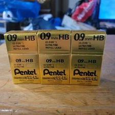 36 Tubes Pentel Super Hi-Polymer Mechanical Pencil Lead Refill 0.9 mm Black