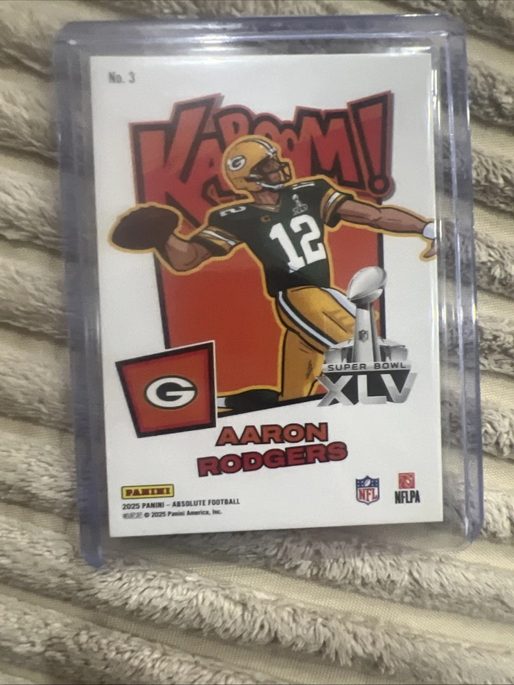 Panini Absolute 2025 - Aaron Rodgers - ¡Kaboom! Empaquetadores de variación Super Bowl RAROS Foto 2 de 2
