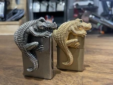 Zippo 3D Crocodile Chrome and Brass Set - Custom made