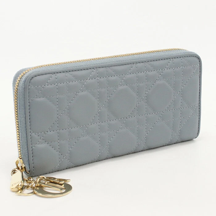 Christian Dior CD86781 Voyageur Portefeuille Lady Dior Sac à main zippé autour de la peau d'agneau femmes