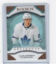 2020 2020-21 ARTIFACTS EGOR KORSHKOV ROOKIE COPPER PARALLEL 258/299 168 LEAFS
