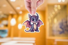 Cute Vibrant Chibi Dragon Sticker  Waterproof  Vinyl Sticker  Laptop  Water