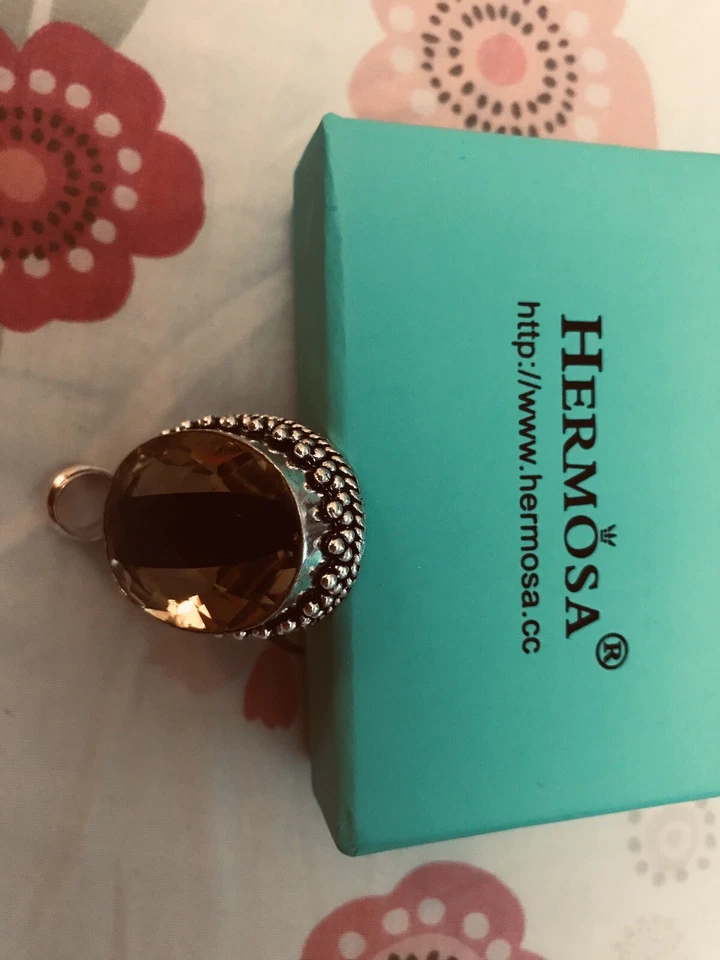 women Necklace Large Purple Pendant fashion Free Sterling silver Chain From USA - Image 4 of 4