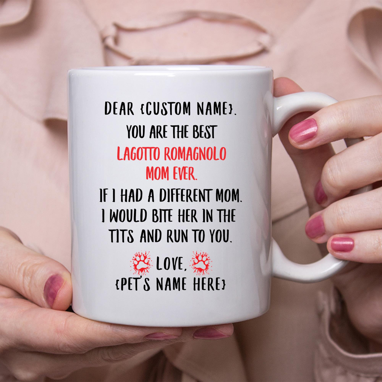 Lagotto Romagnolo Mom Gift Personalized Mothers Day Gift Mug Custom Name Gifts