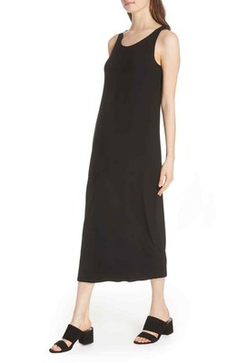 Eileen Fisher Black Midi Tank Dress 