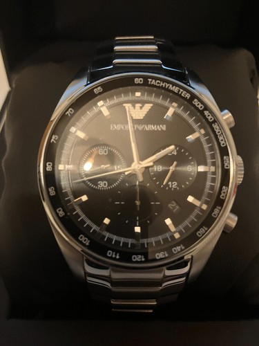 Emporio Armani Men's Black Chronograph Stainless Steel Bracelet Watch ar5980 - Picture 5 of 8