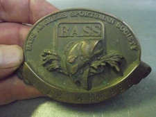 Vintage Brass B.A.S.S. Life Member Belt Buckle