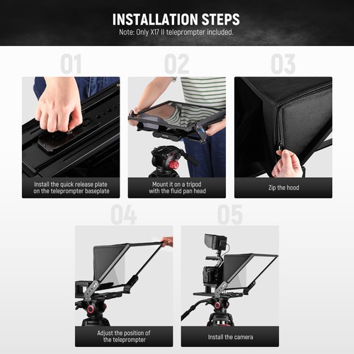 NEEWER Teleprompter X17 II&RT113 APP Control for Manfrotto 501PL iPad iPhone - Picture 6 of 8