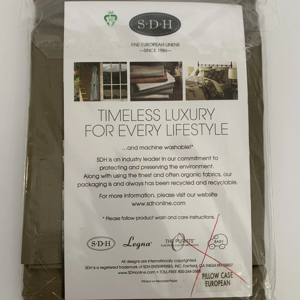 SDH Pavia Sateen Euro European Pillow Case - Image 2 of 4