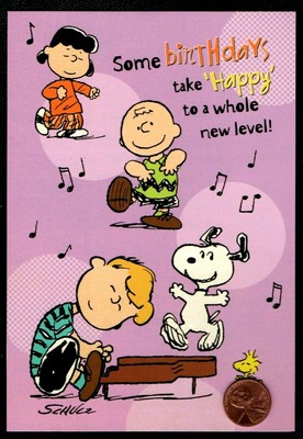 Peanuts Snoopy Charlie Brown Lucy Linus Piano Religious Birthday Greeting Card Ebay