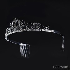 Crystal Wedding Crown Rhinestones Princess Prom Flowers Bridal Tiara Party Prom