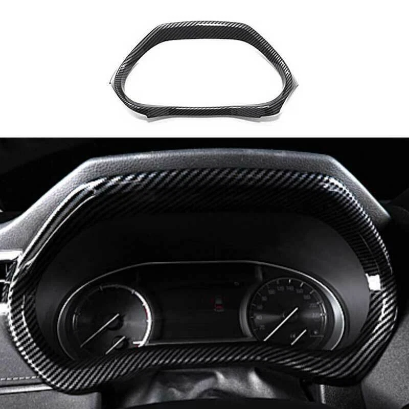 Cubierta de cuadro de instrumentos de fibra de carbono para Toyota Venza 2020-2024 Foto 3 de 4