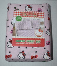 Hello Kitty Pink Christmas Pattern Queen Size Sheet Set