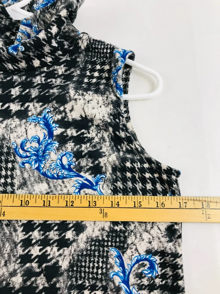 Weekenders Shirt, Women's Size Small, Black Blue Cream, Floral, Sleeveless, Cowl - Image 4 of 4