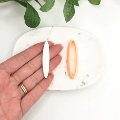 KALY AND KLAY Long Thin Oval Clay Cutter • Jewellery Earring Makers Slim Polymer Tools