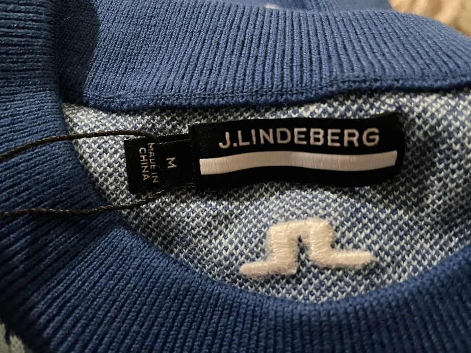 Suéter de golf J Lindeberg Percy para hombre GMKW07424 O470 azul hibisco mediano nuevo con etiquetas Foto 2 de 4