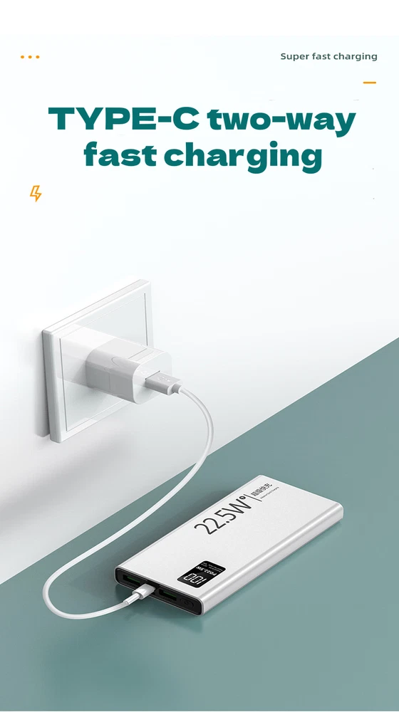 Power Bank 20000mAh 20W Charging Portable External Battery Backup For Cell Phone