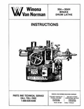 Winona Van Norman Model 304 Brake Lathe Manual