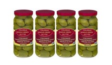 Kolosal Castelvetrano Style Całe zielone oliwki - 4 szklane słoiki N.W. 10 uncji każdy