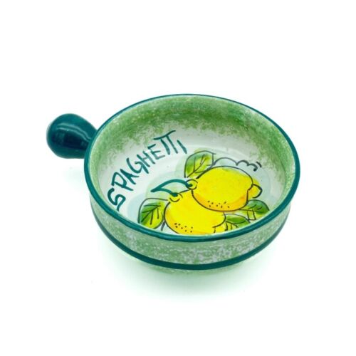 BASSANO KERAMIK Spaghetti Schüssel 20CM GRÜNE ZITRONE ITALIENISCHE MAJOLIKA - Bild 3 von 7