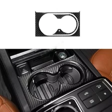 For Benz GLE GLS 2016-2018 Console Water Cup Holder Sticker Real Carbon Fiber