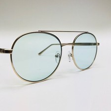 Round Premium Sunglasses Metal Frame and Green Lenses for Men Women Lentes New
