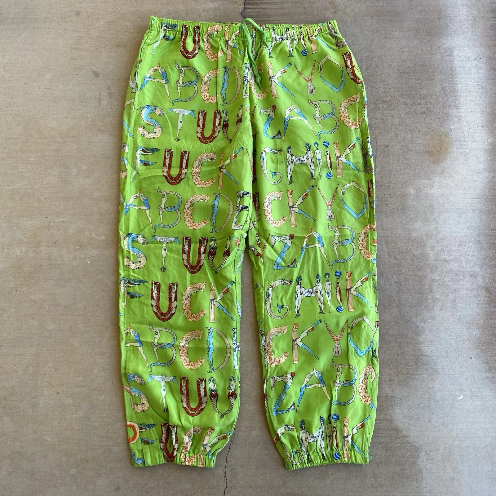 Pantalon en soie Supreme Alphabet marine 2018