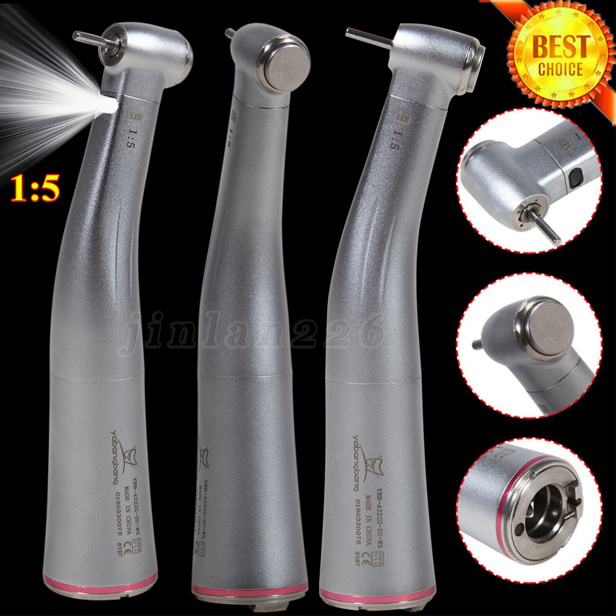 Dental 1:5 Optic LED Contra Angle Increasing Handpiece Fit Dental 1:5 Optic LED Contra Angle Increasing Handpiece Fit