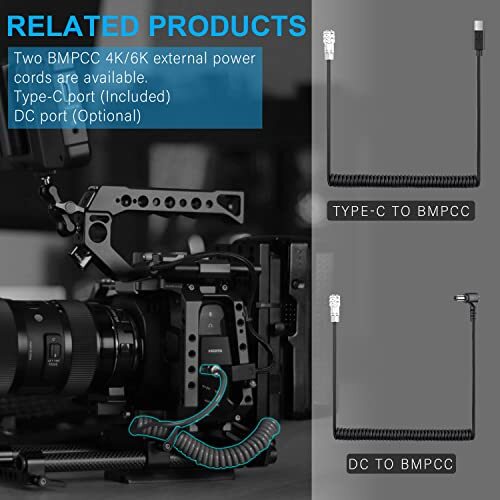 12V USB-C PD Power Cable for Blackmagic Pocket Cinema Camera 4K 6K BMPCC to -... - Picture 3 of 6