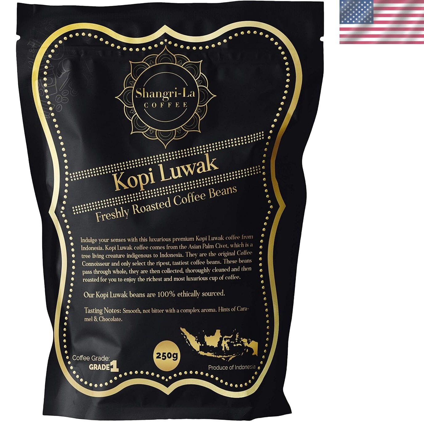 Wild Kopi Luwak Whole Coffee Beans - Premium 250g - Ethically