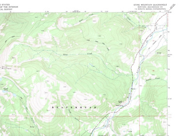 Stine Mountain, Montana 1978 Vintage USGS Topo Map 7.5 Quadrangle Topographic