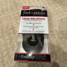 Powerstep Women's Orthotic Insoles 3/4 Length, Black, Women's 7-8.5